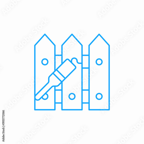 painting fence brush icon sign vector