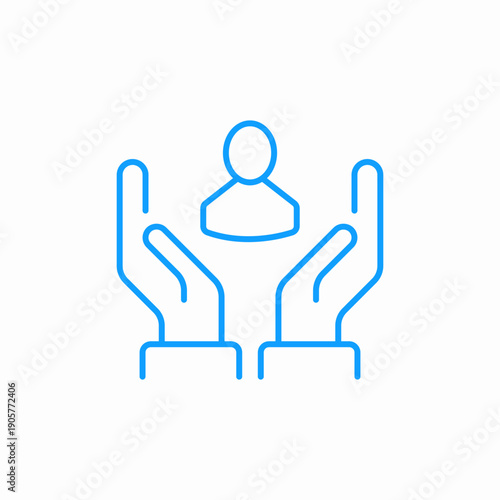 person in hands icon sign vector