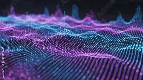 Abstract Data Visualization with Wavy Lines and Vibrant Colors.