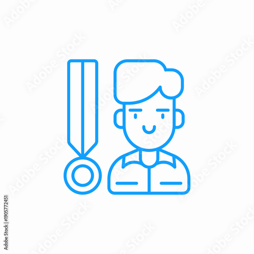 person medal award icon sign vector