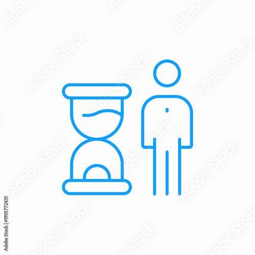person with hourglass icon sign vector