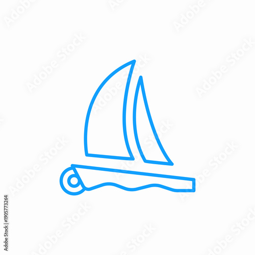sailboat ocean waves icon sign vector