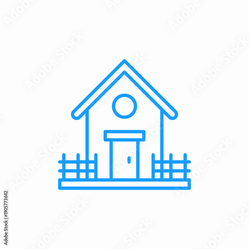 small blue house home icon sign vector