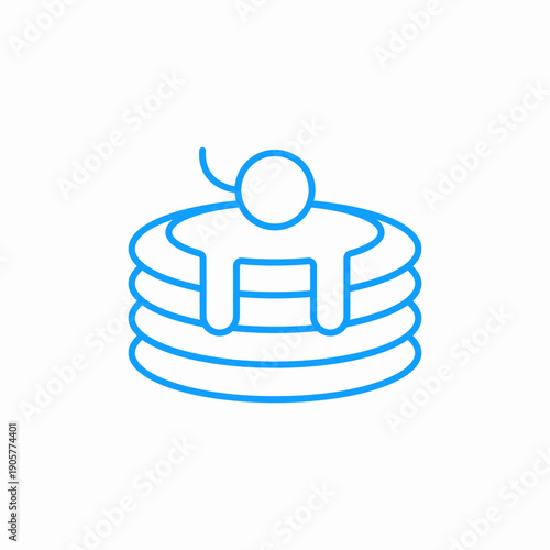 stacked pancakes syrup icon sign vector