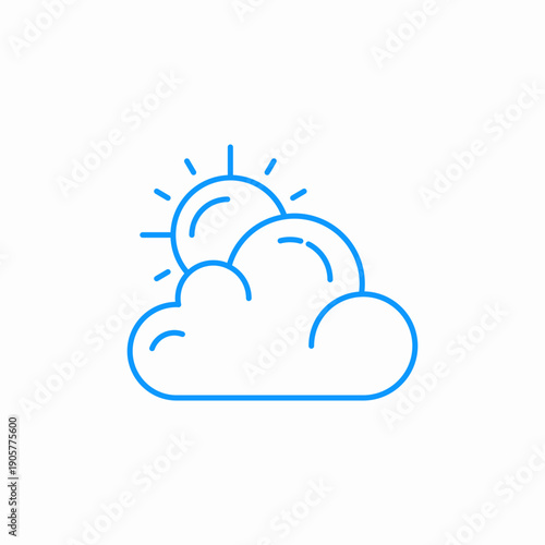 sun cloud weather icon sign vector