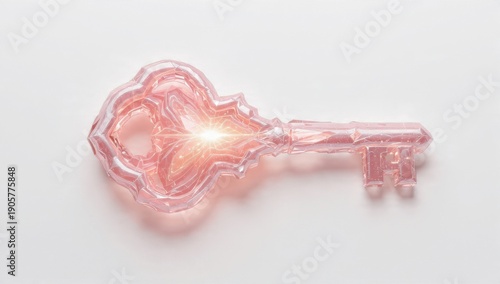 Elegant Crystal Key with Light Burst