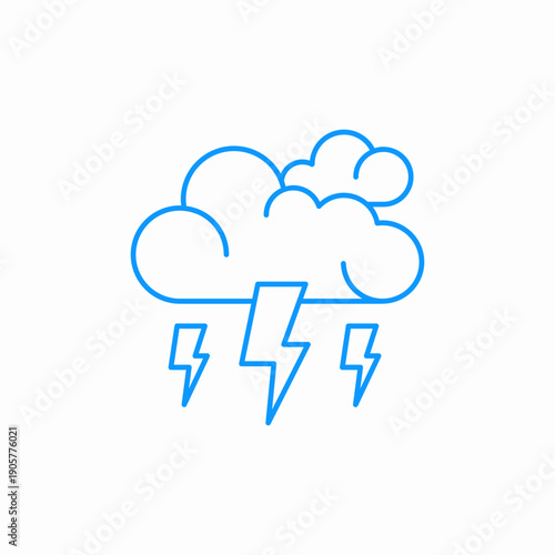 thunderstorm with lightning icon sign vector