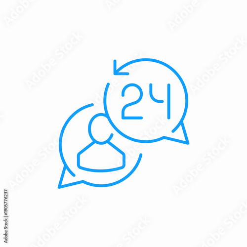 twenty four support icon sign vector
