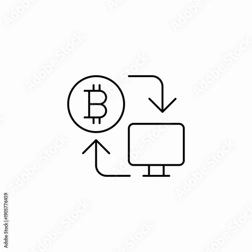 bitcoin currency exchange icon sign vector