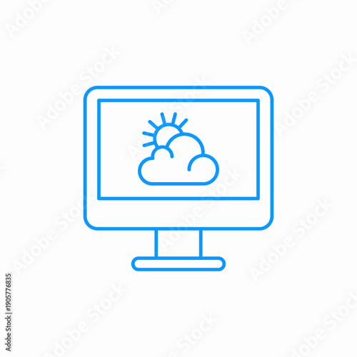 weather forecast monitor icon sign vector