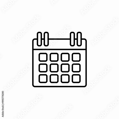 monthly square calendar icon sign vector