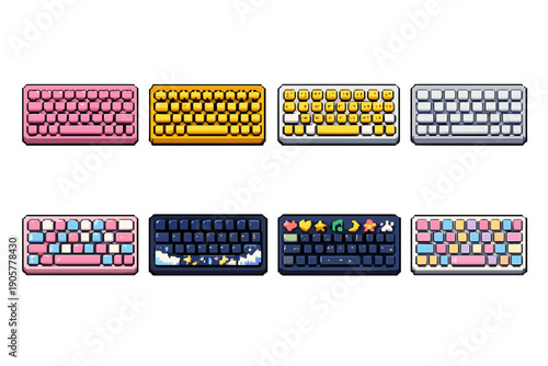 Keyboard and typing icons set. Featuring keys, letters, computer, input, typing, symbols, layout, control, function and more.