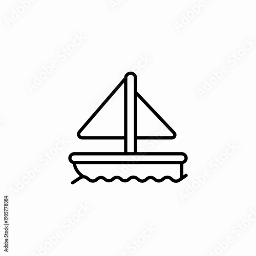 sailing small boat icon sign vector