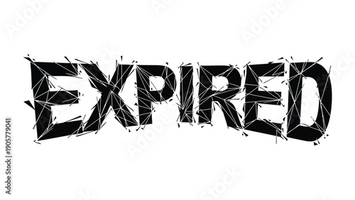 Expired Concept: A stylized EXPIRED wordmark, rendered in a bold, abstract design, conveying a sense of urgency and obsolescence.
