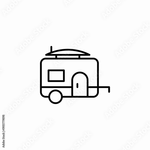travel camping caravan icon sign vector