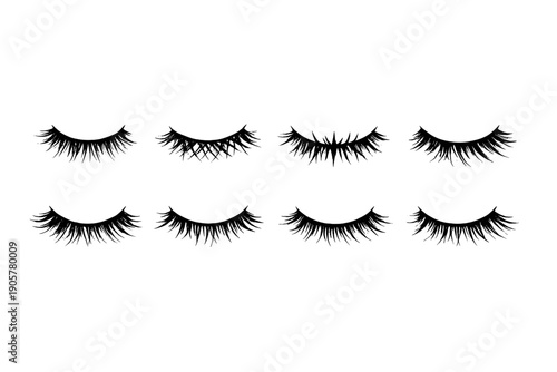 Beauty and cosmetic icons set. Featuring lashes, makeup, lipstick, skincare, brushes, palette, and more.