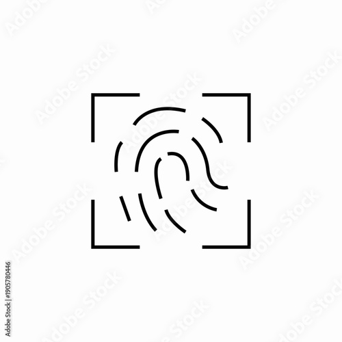 biometric fingerprint scan icon sign vector