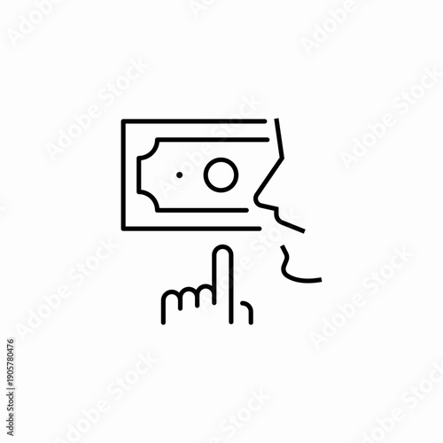 bribery silence money icon sign vector