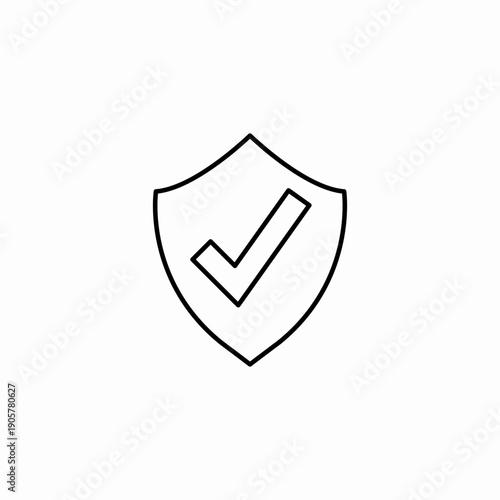 checkmark on shield icon sign vector