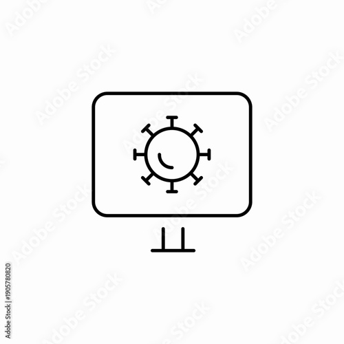 computer virus threat icon sign vector