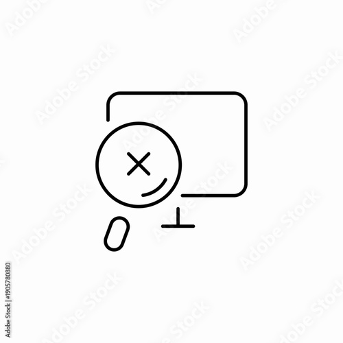 computer scan failure icon sign vector