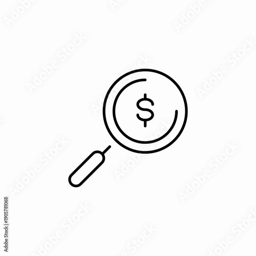 financial audit search icon sign vector