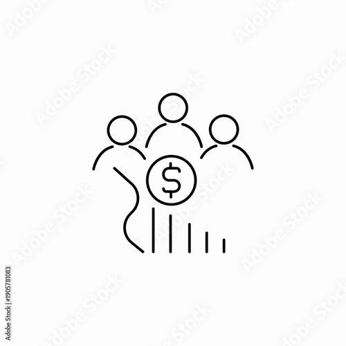 financial loss group icon sign vector