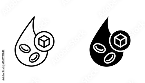 blood sugar icon set. linear style sign for mobile concept and web design vector illutration on white background