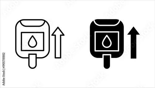 blood sugar icon set. linear style sign for mobile concept and web design vector illutration on white background