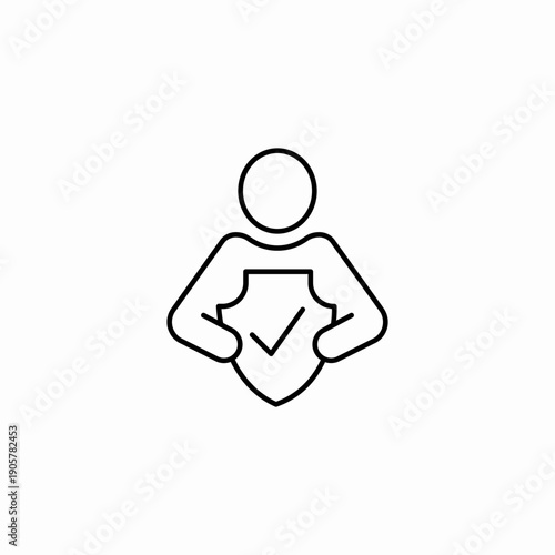 personal security approved icon sign vector