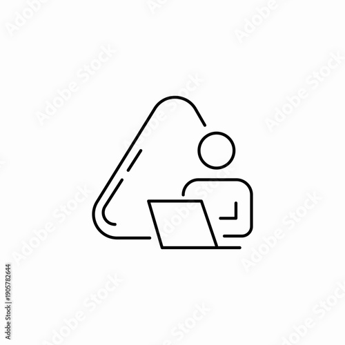 remote work laptop icon sign vector