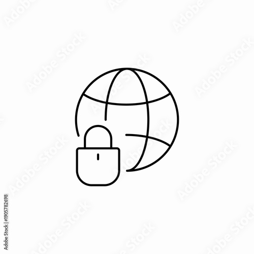 secure global internet icon sign vector