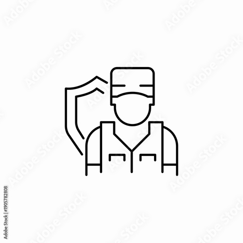 security guard protected icon sign vector