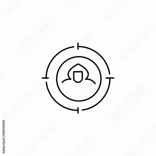 targeted person search icon sign vector