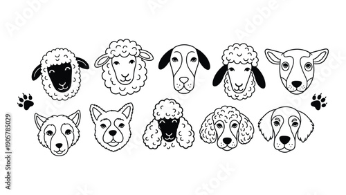 A delightful assortment of cartoon animals showcasing various expressions and styles Vector