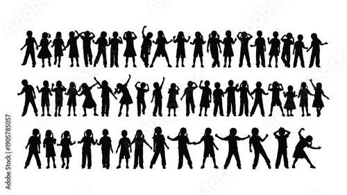 Diverse group of people walking and running in various directions Vector
