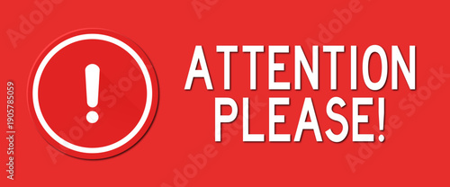 Attention Please Announcement Pop Up Message Vector.