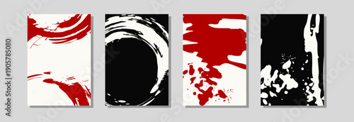 Abstract ink brush strokes in vector style, expressive minimal art for design, posters, branding, and modern layouts.