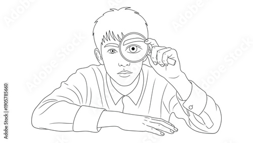 A woman in a white shirt with a hat and glasses, holding a cup of coffee. Vector