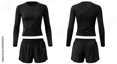 Black athletic wear set for women