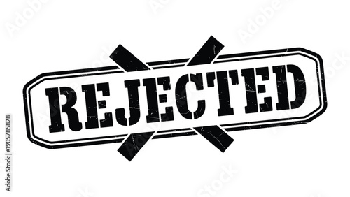 Rejected Stamp: A close-up of a REJECTED stamp, a symbol of denial. Emphasizing the final decision.