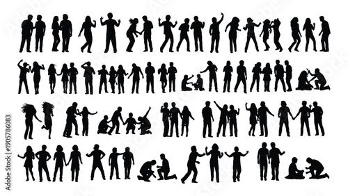 Diverse group of people engaged in various activities and professions Vector