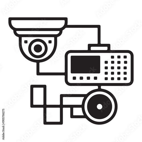 Cctv security camera system with monitor and speaker