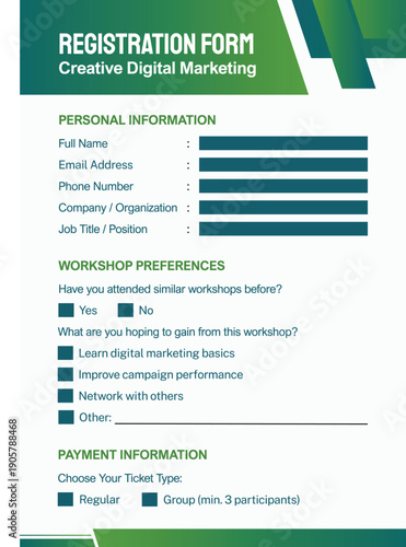 creative digital marketing registration form