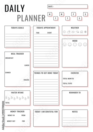 Daily Planner Template with Goals and Appointment Sections