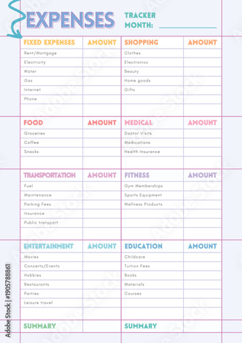 Expense tracker template for personal finance management