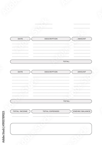Financial Ledger Sheet for Budgeting and Accounting Purposes