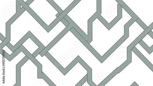 Geometric pattern design with interconnected lines on white background
