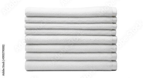 Stack of white terrycloth towels