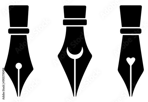 fountain pen writing icon collection